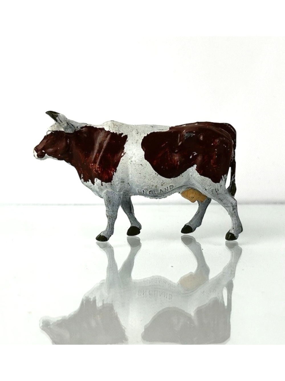 Vintage Britains Ltd. Lead Cow Figurine England Farm Animal 3" Standing (4167)